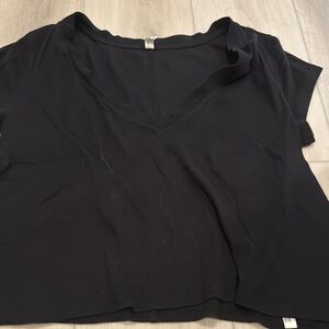 Free People Midnight Short Sleeve V-Neck Top